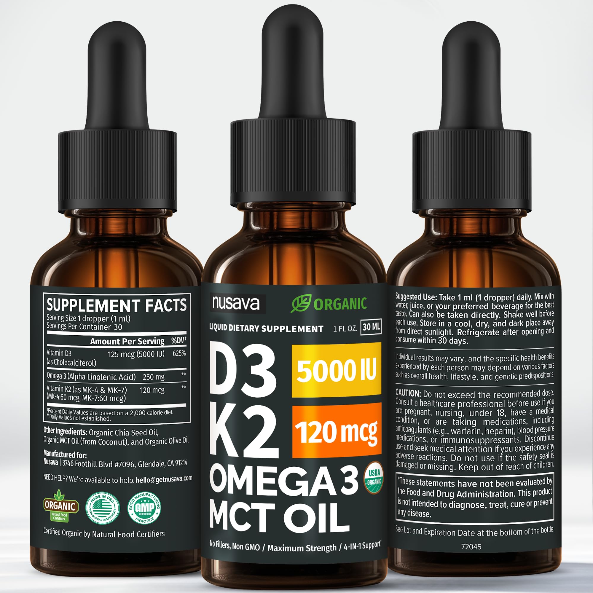 Flacon clair et gouttes faciles à verser—rituel quotidien