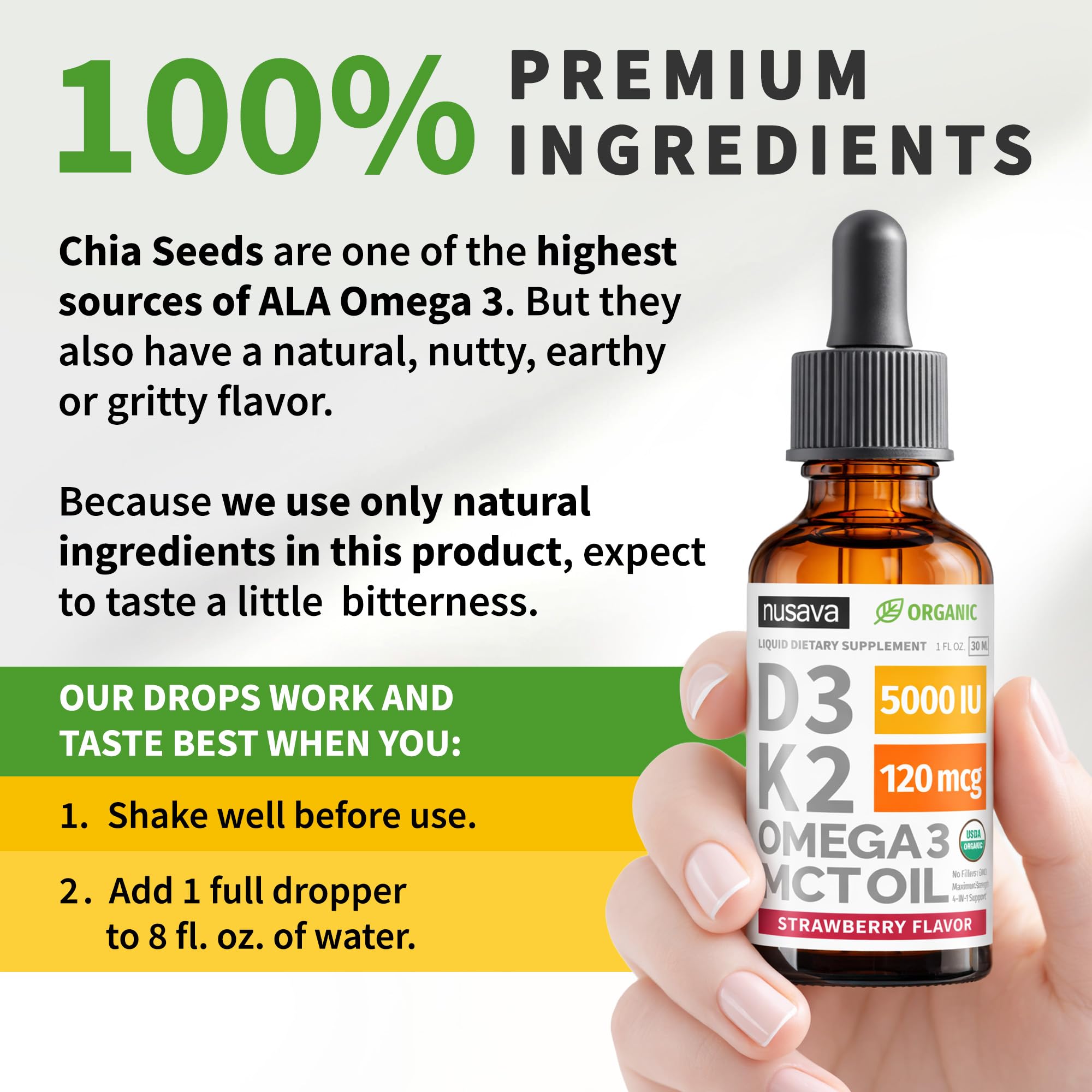 NUSAVA huile MCT et Omega 3 – formulation riche pour soutien quotidien