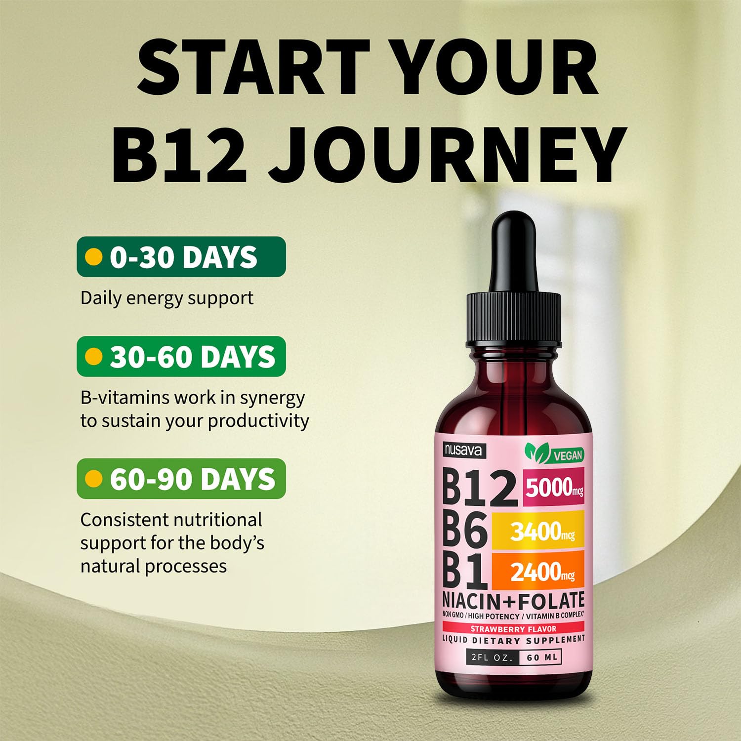 Goût fraise des gouttes NUSAVA, agréable à prendre.