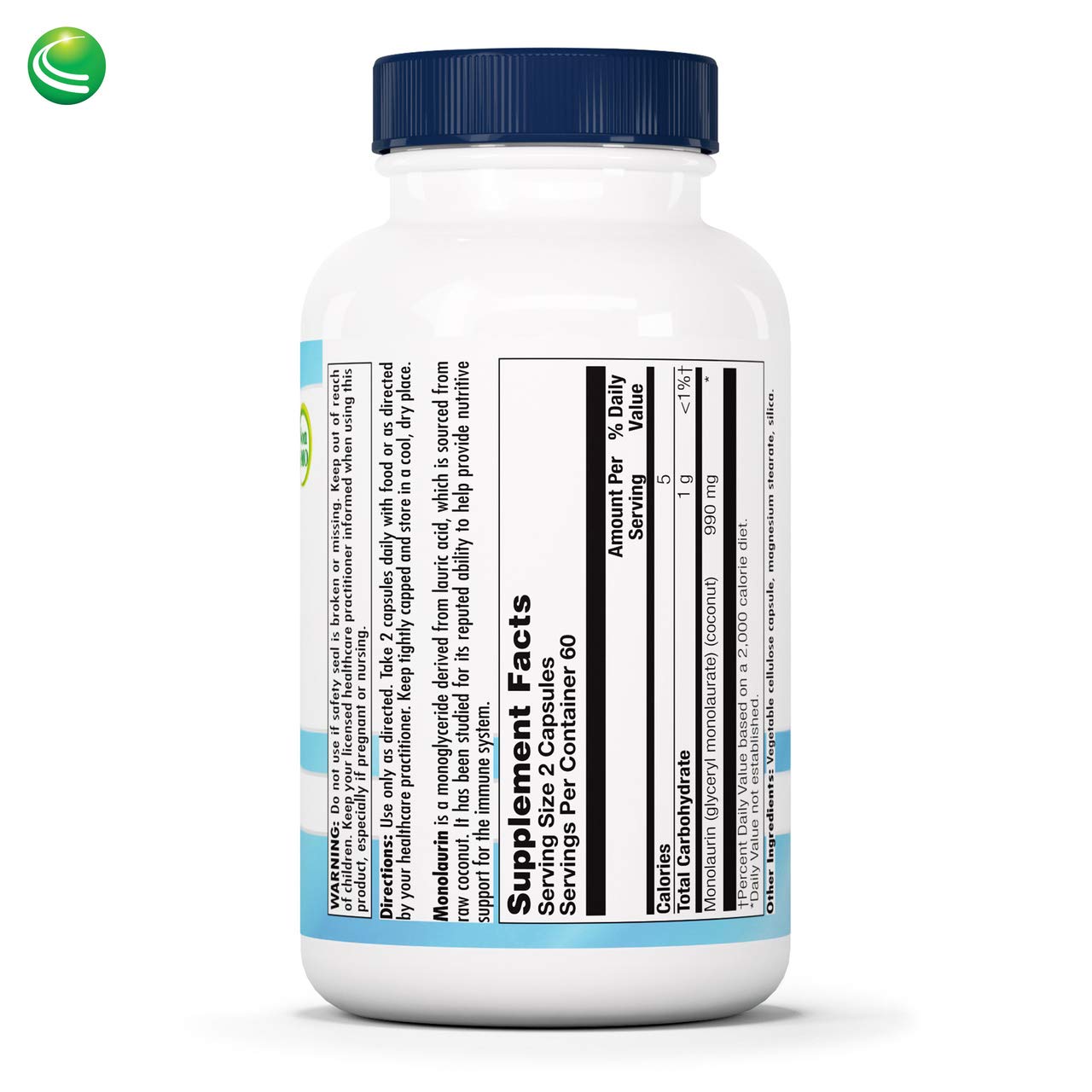 Nutra BioGenesis Monolaurine bouteille, format pratique pour votre routine.