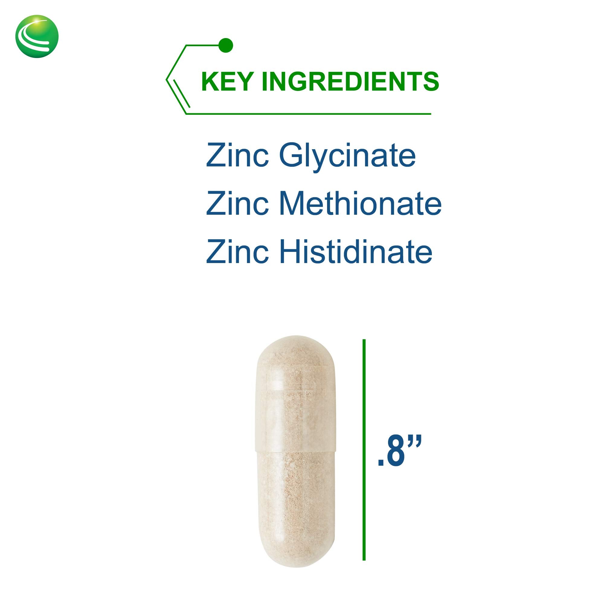 Etiquette Nutra BioGenesis Tri Zinc indiquant dosage et conseils d’utilisation.