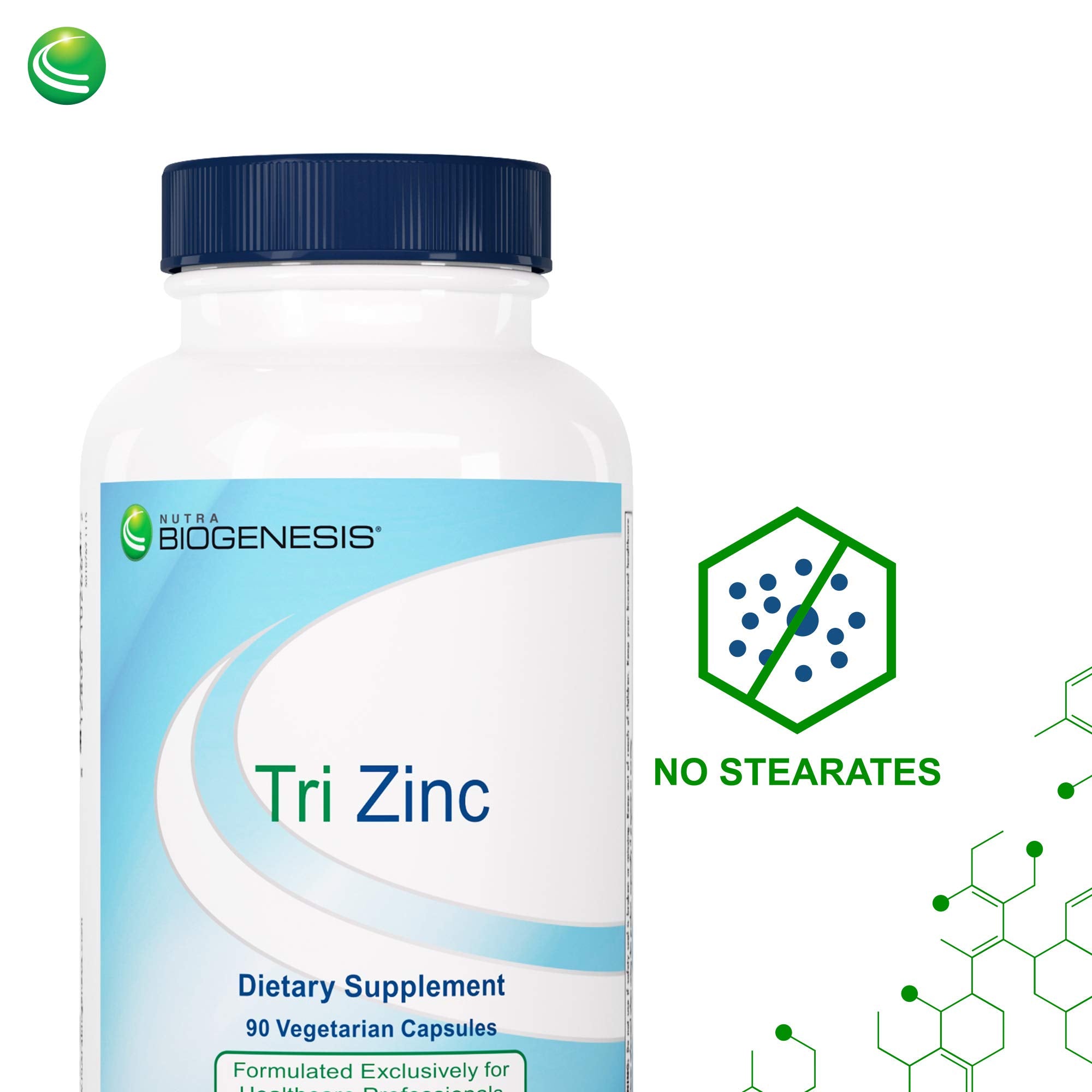 Emballage Nutra BioGenesis Tri Zinc, présentation soignée et informative.