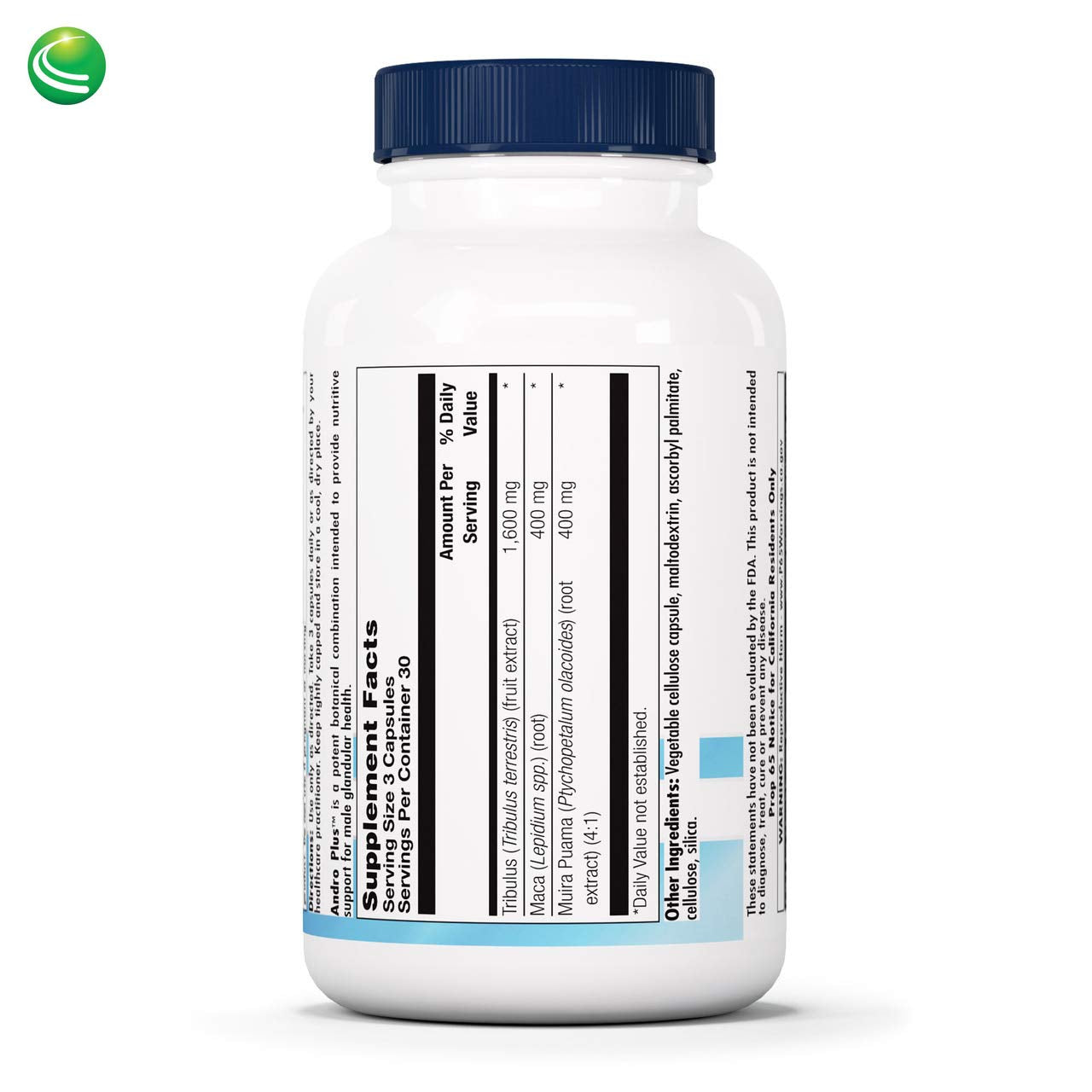 Nutra BioGenesis Andro Plus — gelules vegetariennes, formulation vegan, pratique au quotidien.