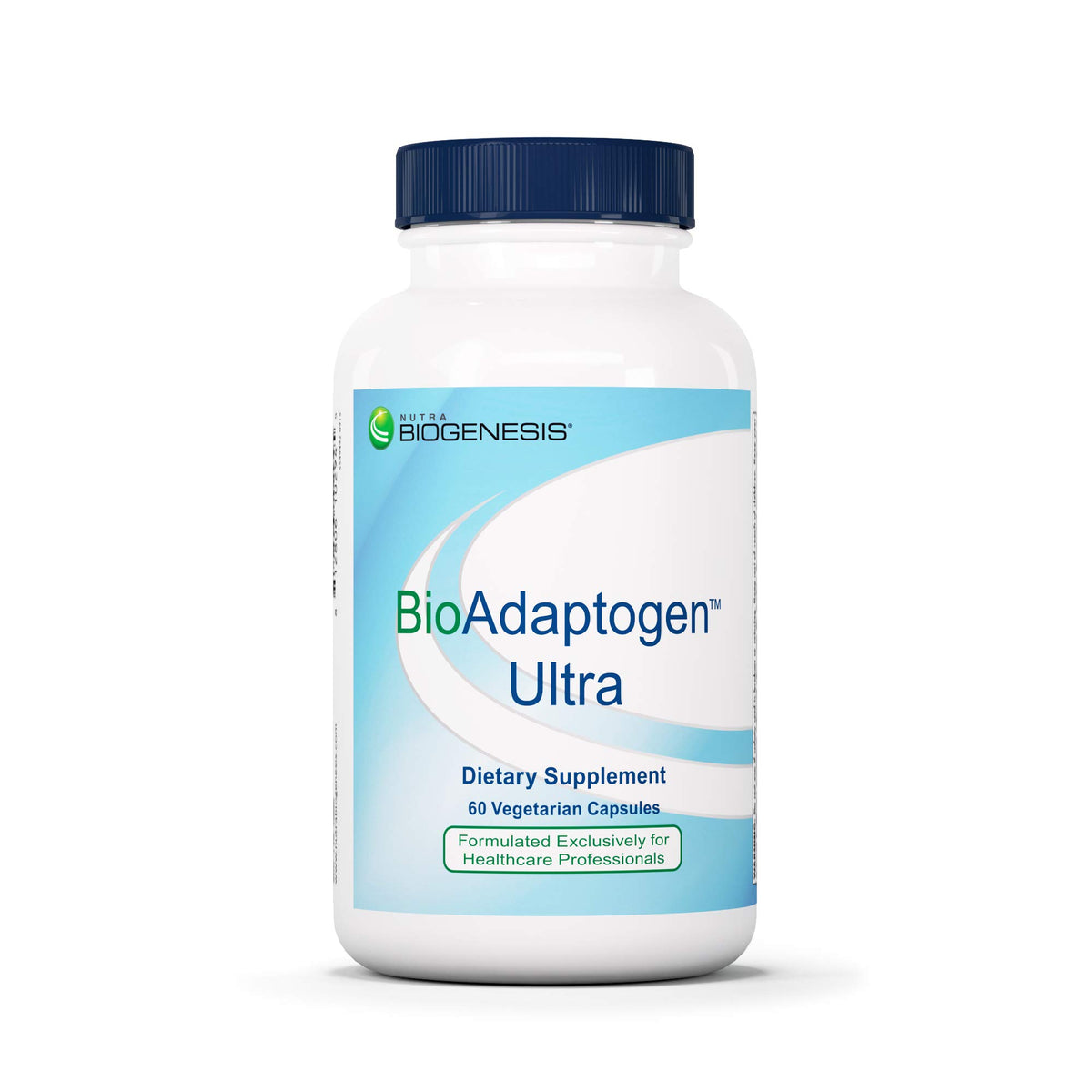 Nutra BioGenesis Bioadaptogen Ultra - bouteille et étiquette, soutien potentiel au bien-être quotidien.