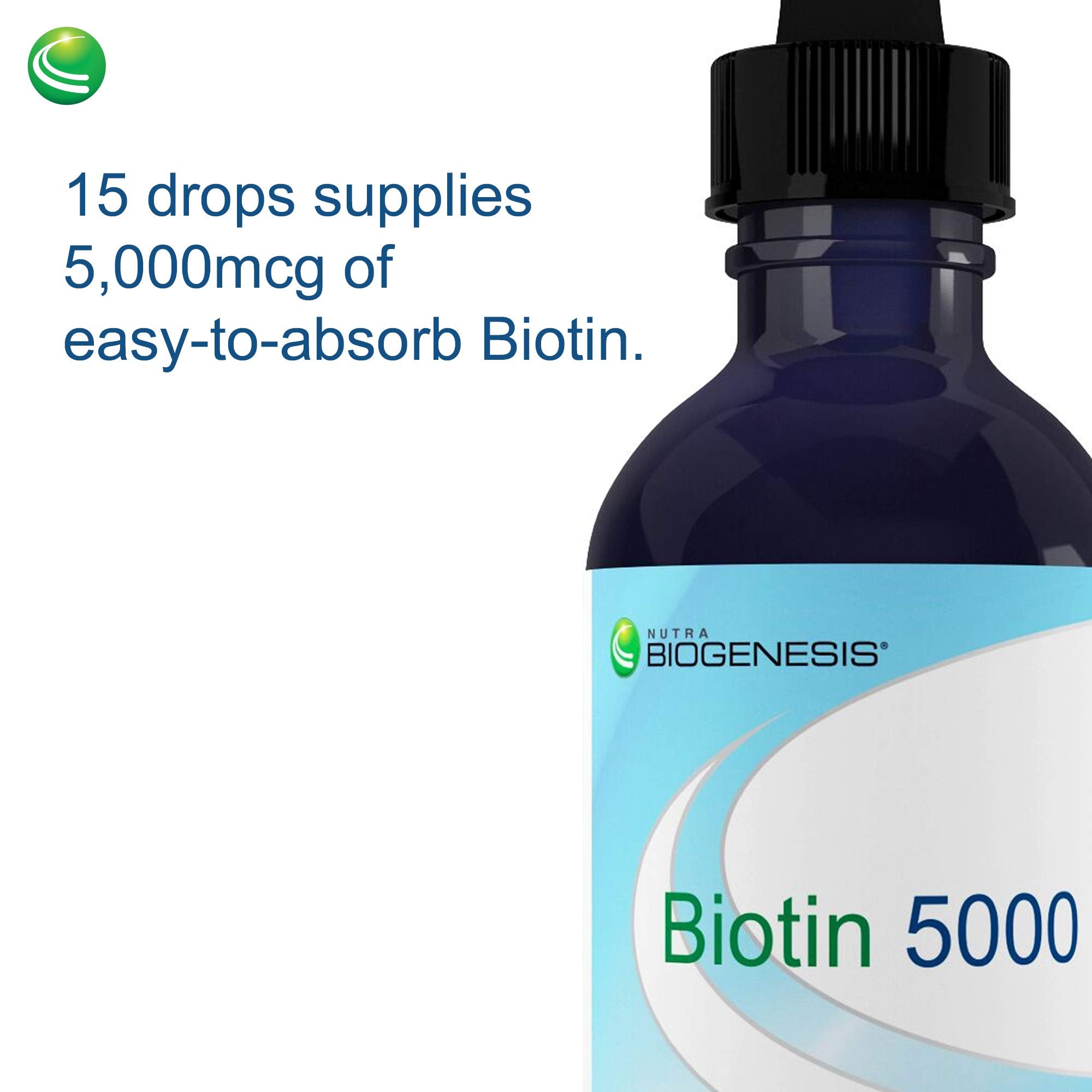Nutra BioGenesis Biotin 5000 — adapté pour hommes et femmes dans une routine beauté