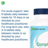 Étiquette lisible: 60 comprimés NutraBioGenesis CompliVir.