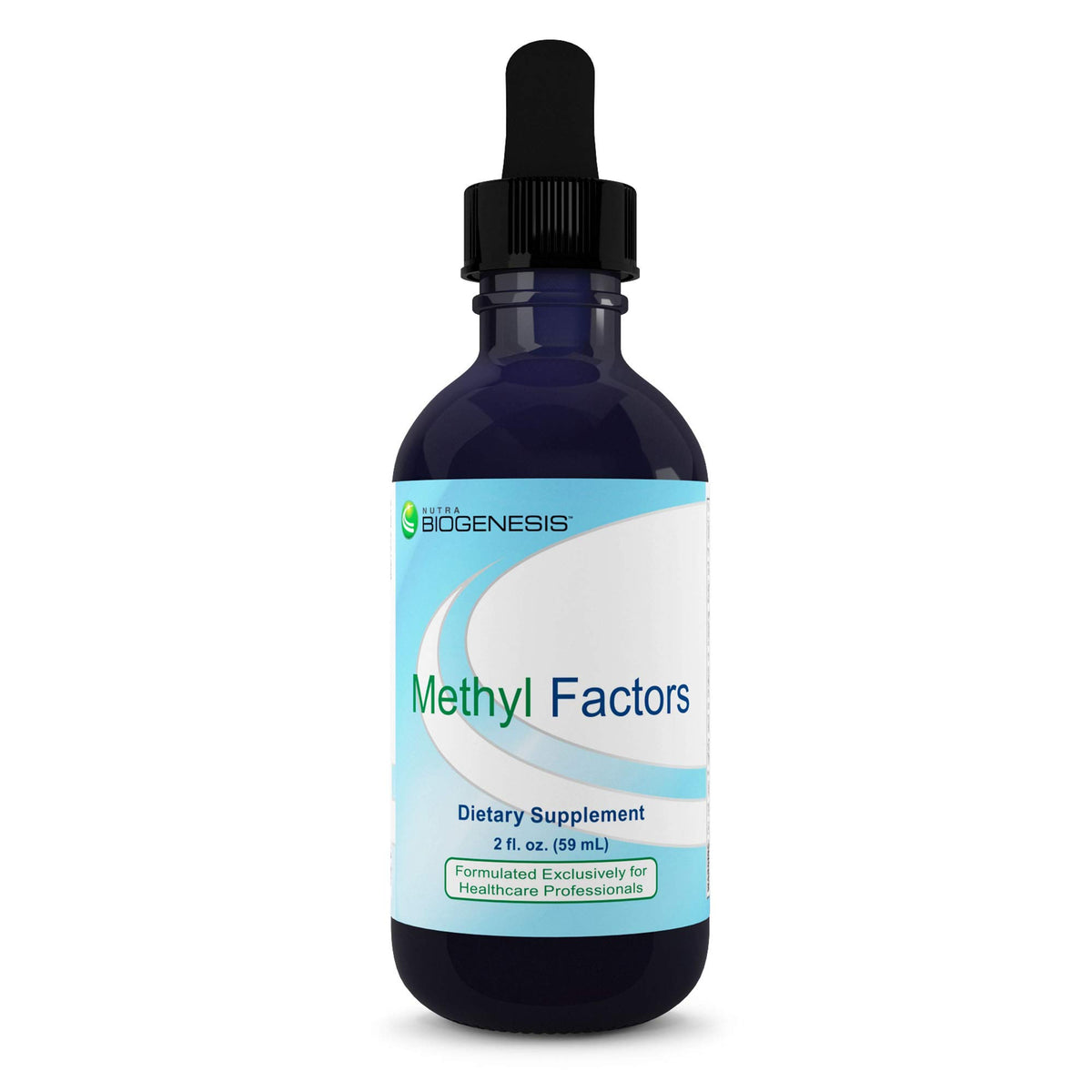 Nutra BioGenesis Methyl Factors – flacon et étiquette, soutien énergétique potentiel.
