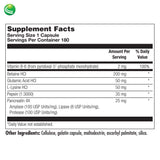 Nutra BioGenesis PanZyme – tableau des ingrédients et enzymes digestives clés.