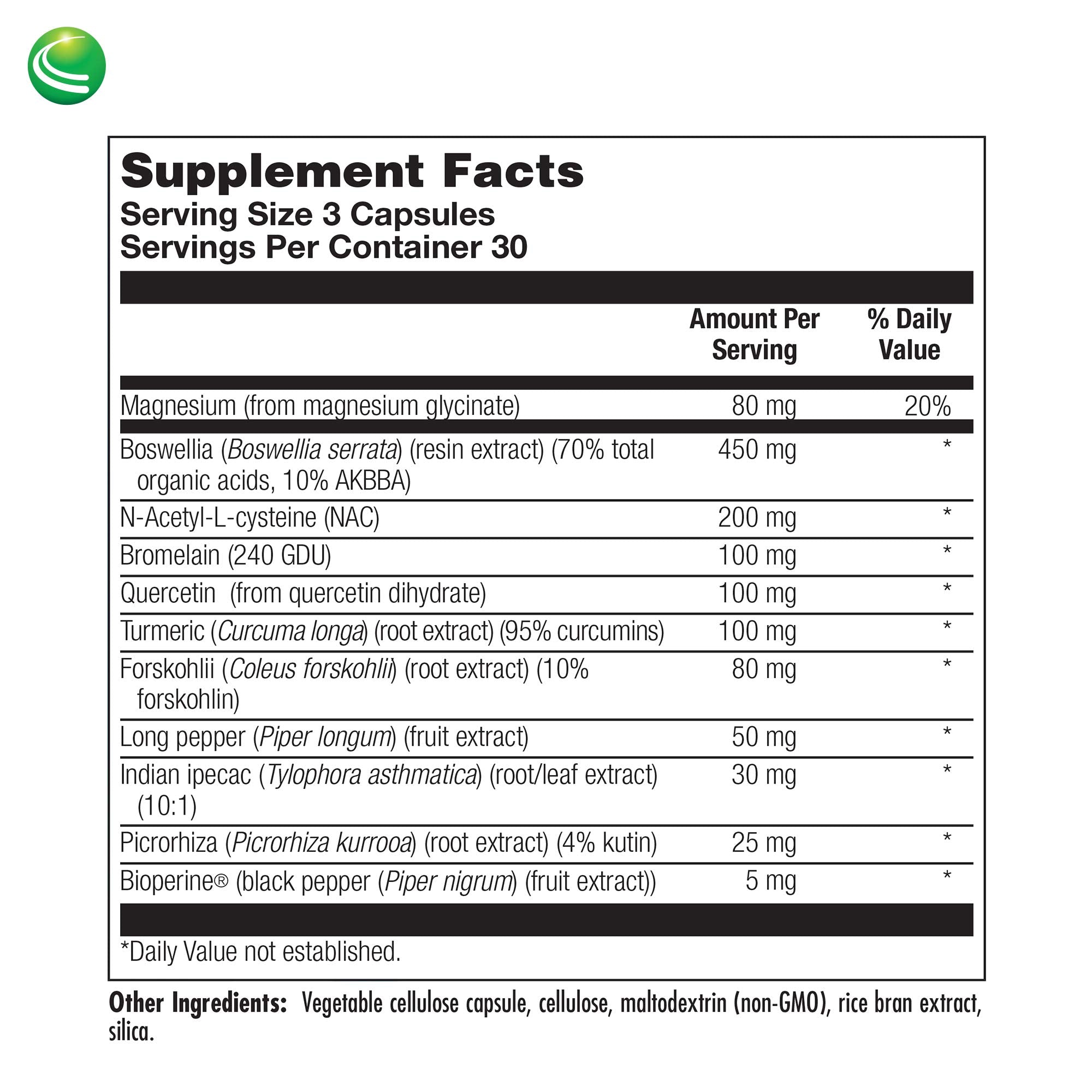 Nutra BioGenesis Pulmonary Factors – curcuminoides: curcuma standardisé pour le soutien général.