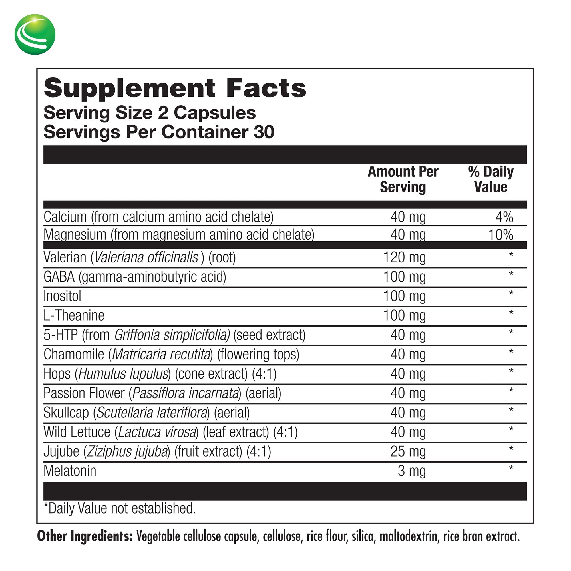 Nutra Biogenesis Sleep Factors ingrédients mélatonine et magnésium mis en avant