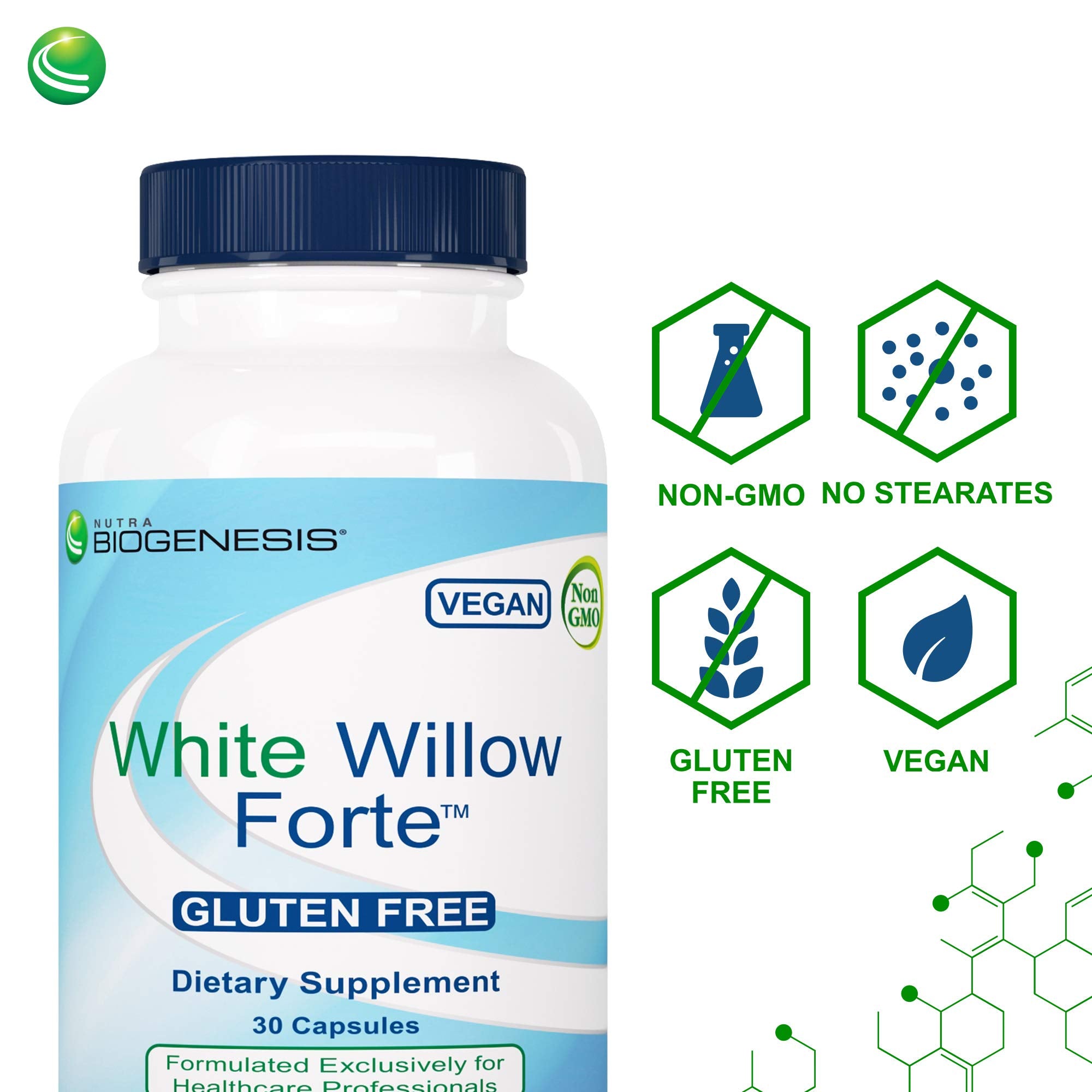 Nutra BioGenesis White Willow Forte – mélange à base de plantes avec gingembre et curcuma