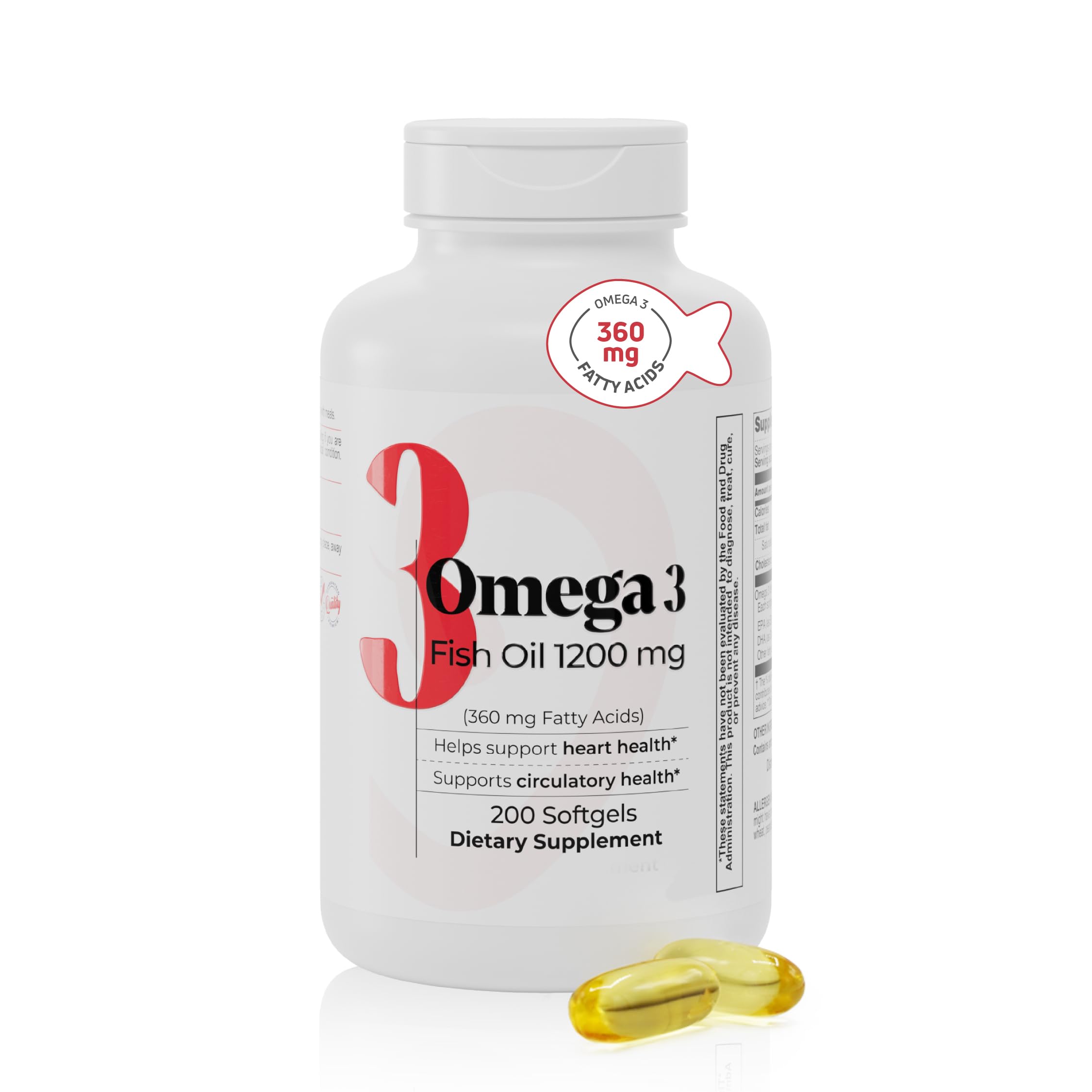 Nutra Nutrition huile poisson 1200 mg – bouteille visible, soutien potentiel à la santé cardiovasculaire.