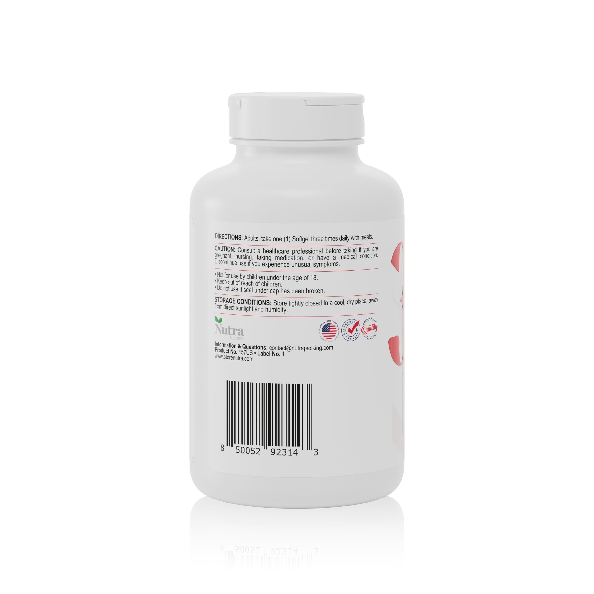 Nutra Nutrition capsule ouverte – texture et couleur révélant la formule riche.