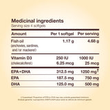 Détails nutritionnels et traçabilité NutraSea Omega-3 + Vitamine D.