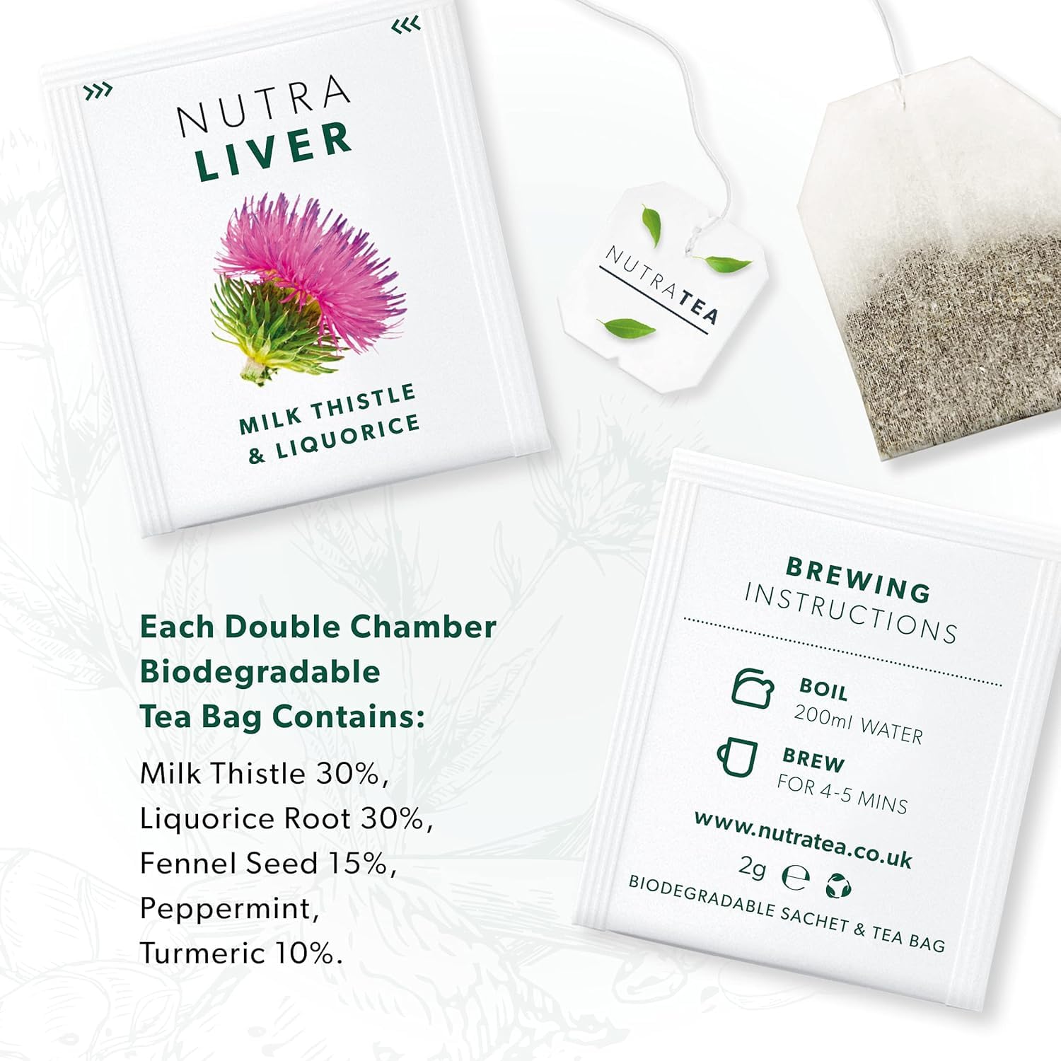 Nutra Tea Nutraliver – infusion prête à infuser, pratique pour toute la journée.