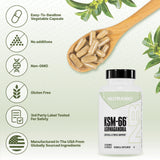 NutraBio Ashwagandha KSM-66 – certifications et contrôle qualité visibles sur l’étiquette.
