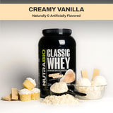 NutraBio Classic Whey mélange facilement avec eau ou lait.