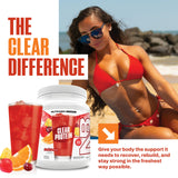 NutraBio Clear protéine whey Fruit Punch - étiquette indiquant zéro sucre et zéro lactose