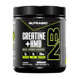 NutraBio Creatine + HMB en poudre prêt à mélanger pour entraînements optimisés
