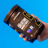 NutraBio Créatine micronisée Framboise Bleue - athlète prêt à s’entraîner.