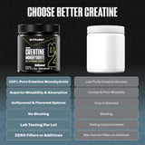 NutraBio Créatine Monohydrate, doseuse intégrée pour mesurage précis.