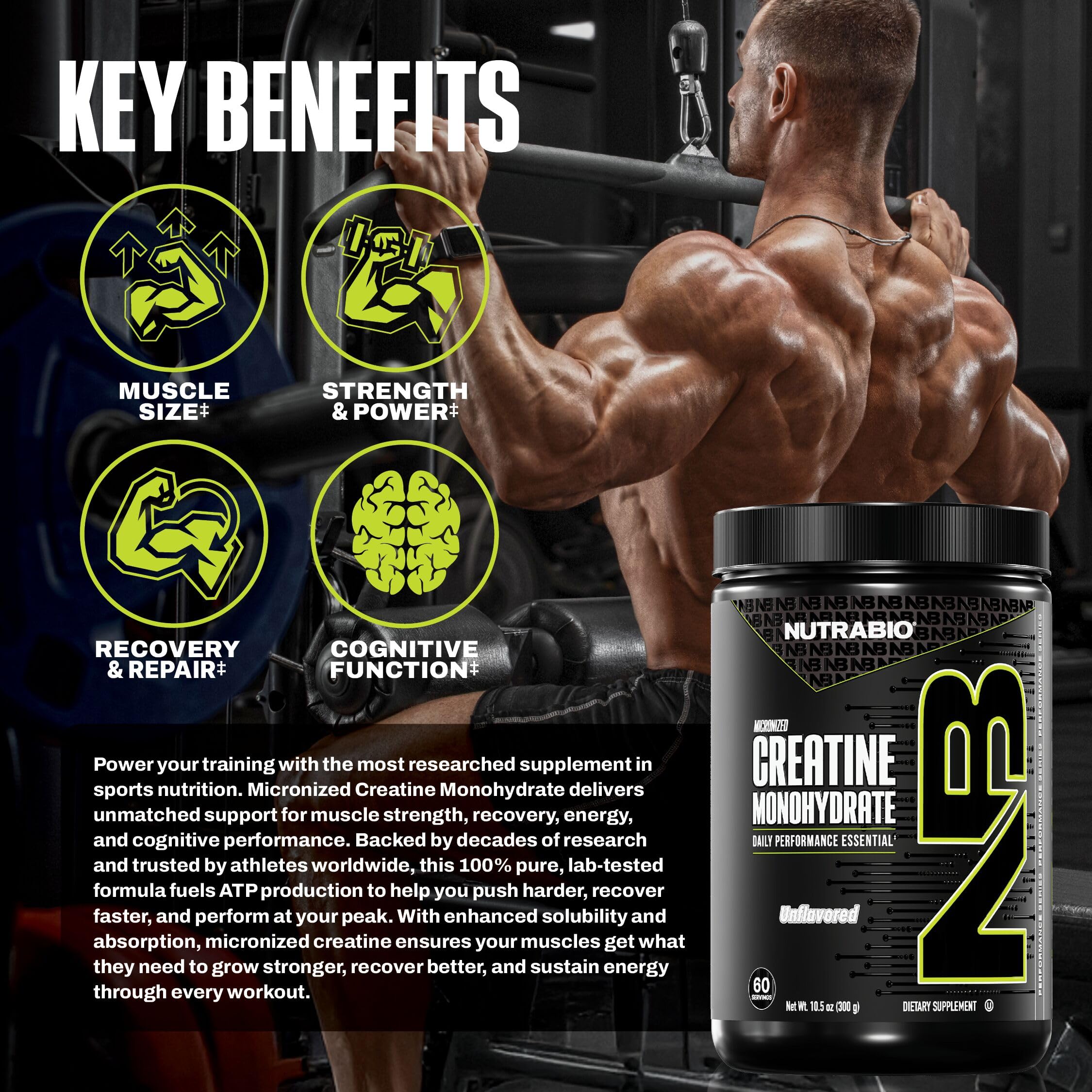 NutraBio Creatine Monohydrate dissolution rapide dans l eau après travail