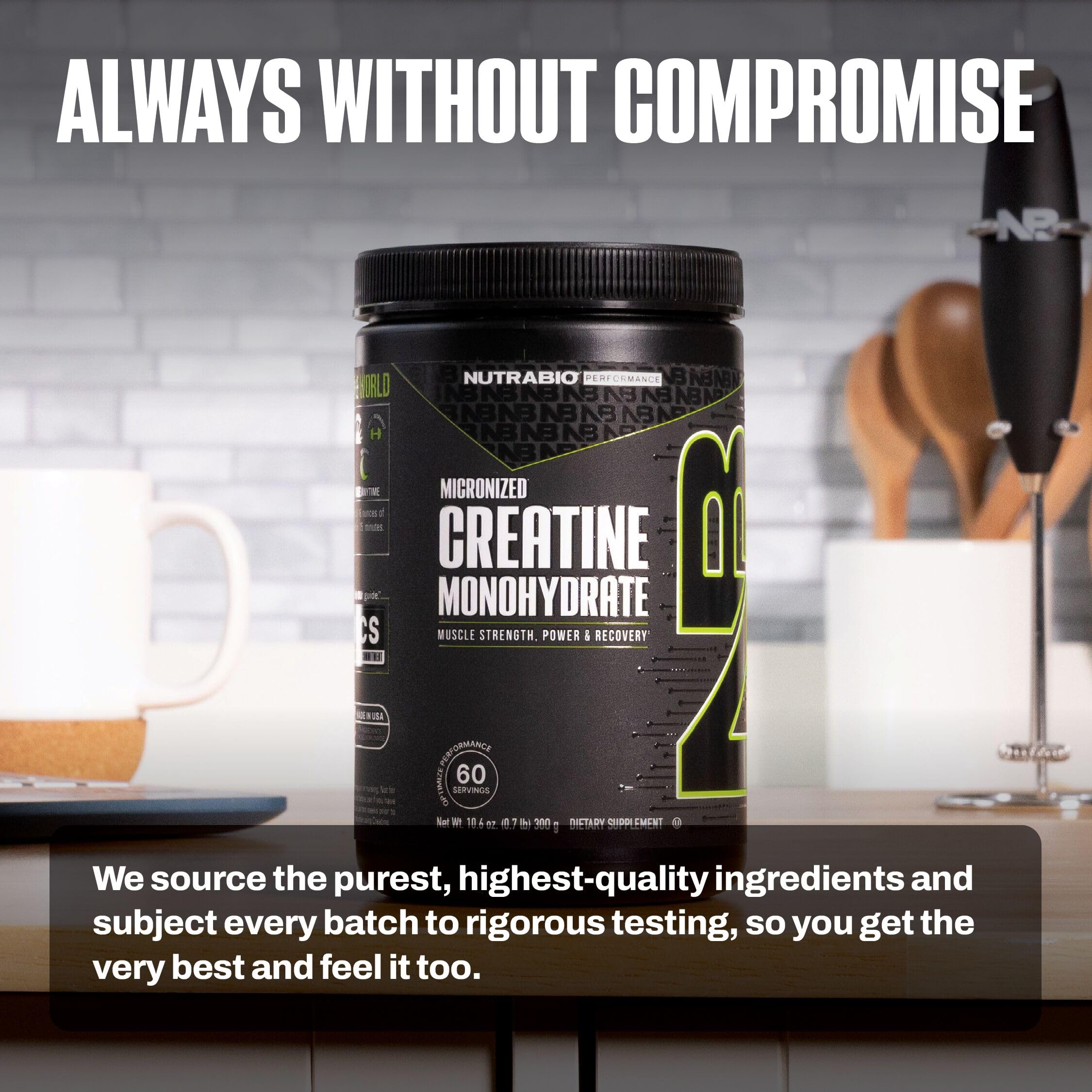 NutraBio Creatine Monohydrate laboratoire certifie et sécurité