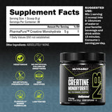 NutraBio Créatine Monohydrate non aromatisée, mélange facile sans goût.