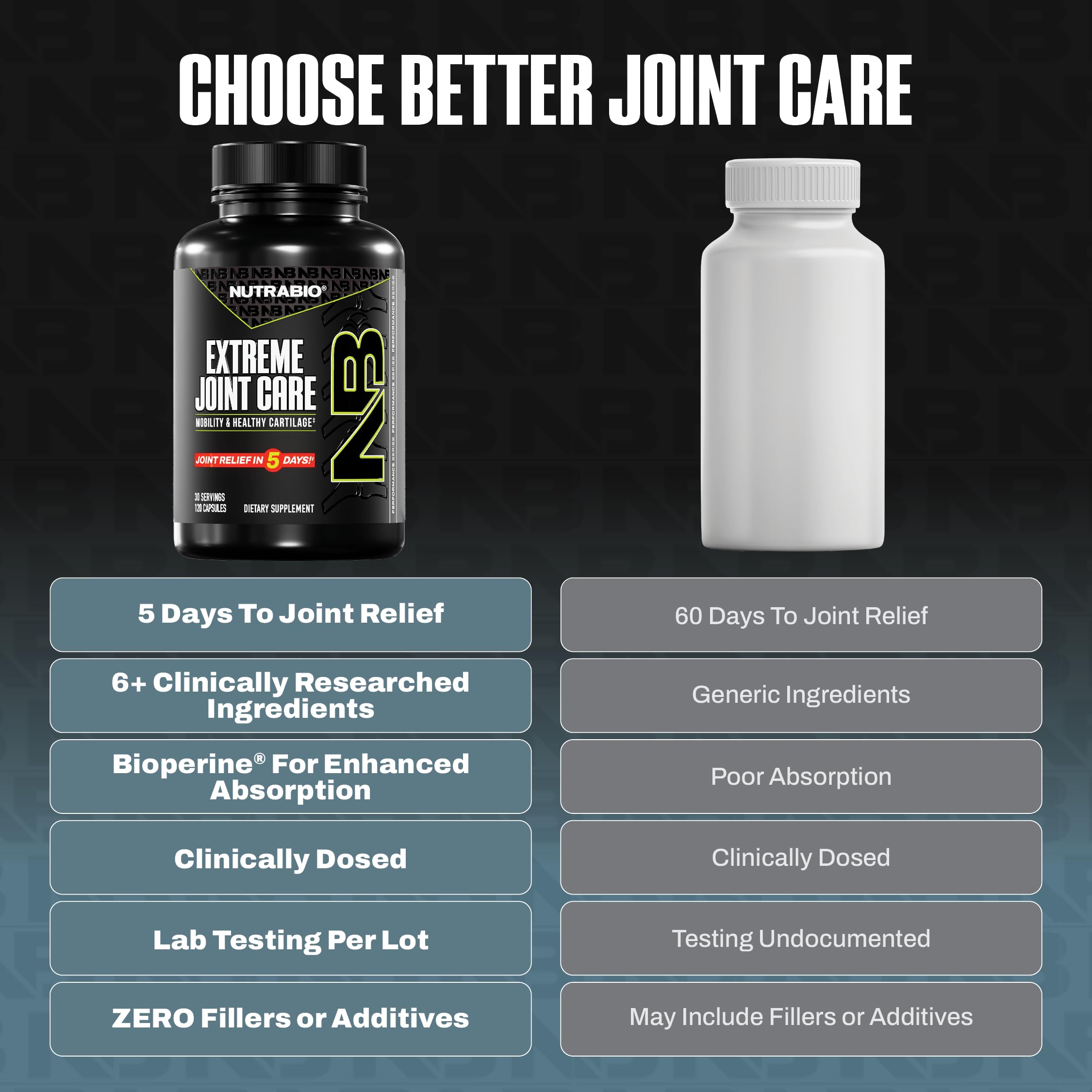 NutraBio Extreme Hyaluronique - ingrédients clés pour la souplesse du cartilage.