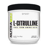 NutraBio L-Citrulline – bouteille 150 g, soutien potentiel à la performance et vascularisation.