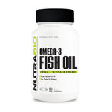 NutraBio Omega-3: gélules dans la bouteille soutiennent le bien-être quotidien.