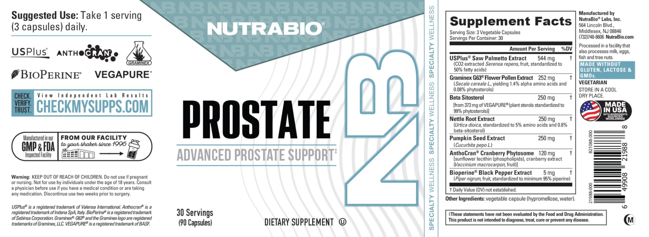 NutraBio Prostate – étui emballage, accessibilité et rangement pratique.