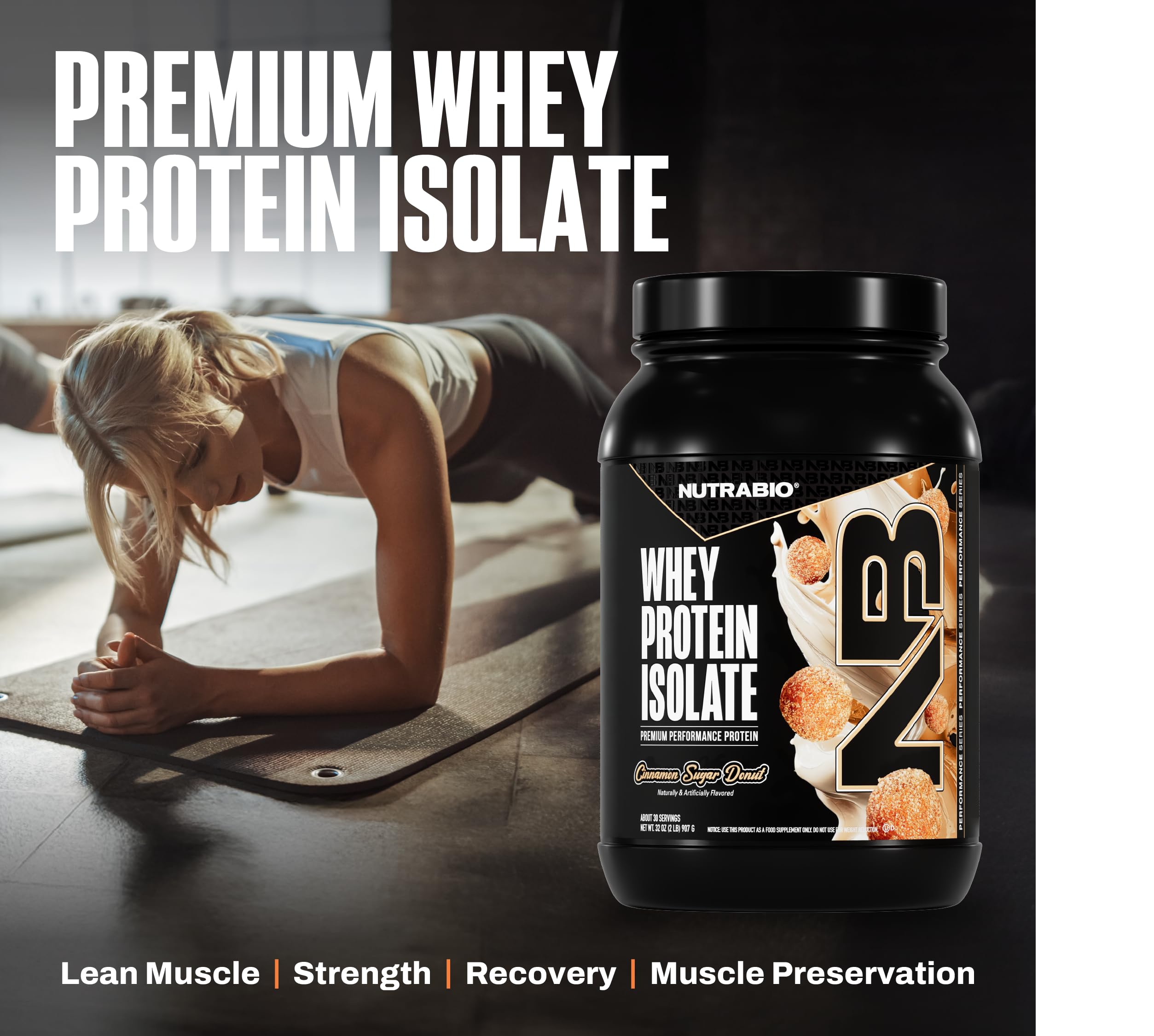 NutraBio protéine-lactoserum isolat – gobelet pratique pour mélanger.