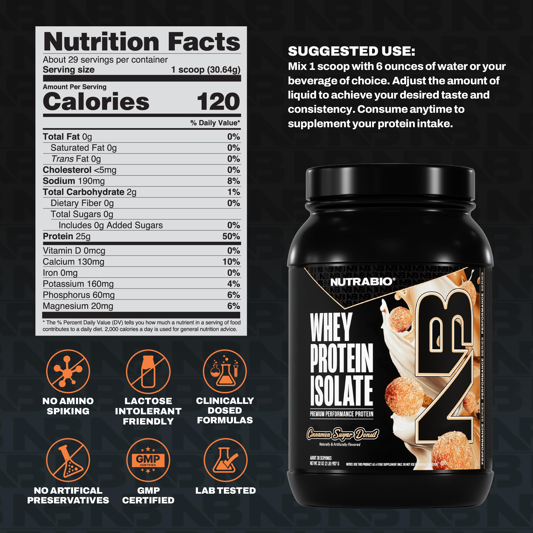 NutraBio protéine-lactoserum isolat – mélange rapide après l'effort.