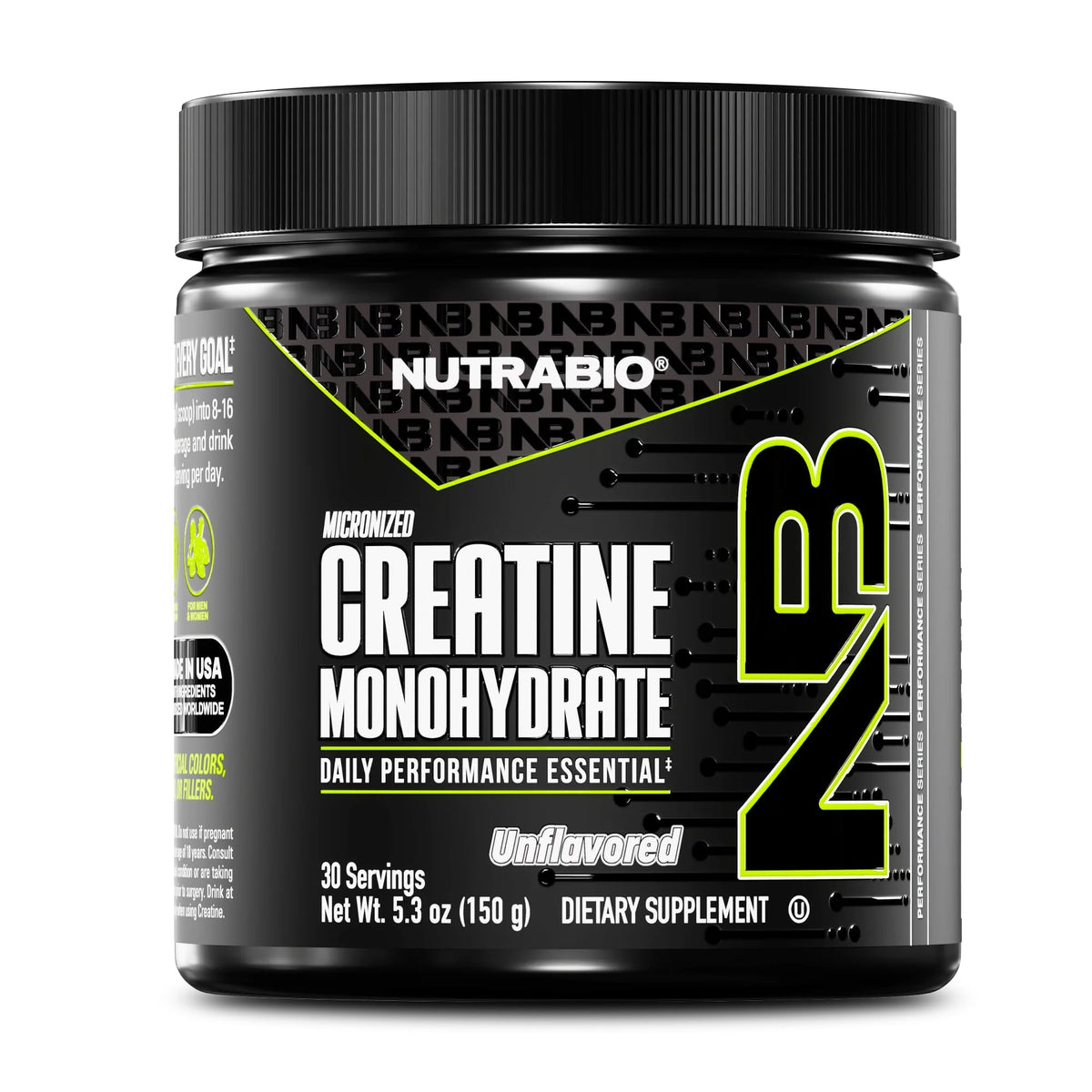 NutraBio Pure Créatine Monohydrate, poudre légère, énergie pendant l'entraînement.