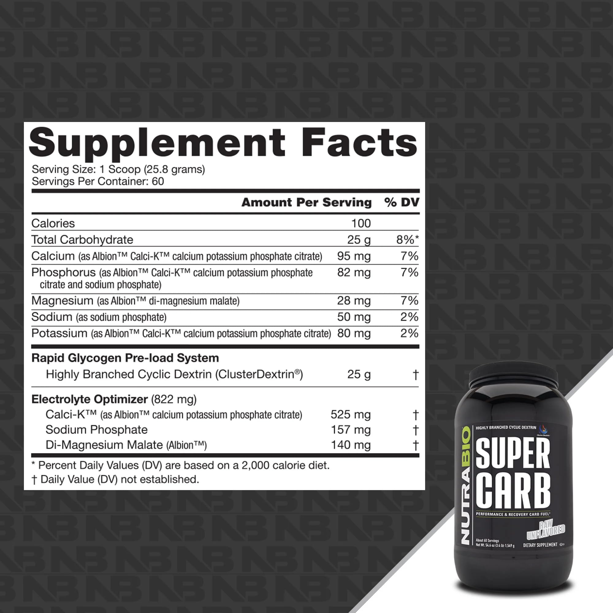 NutraBio Super Carb – mélange dans un verre, hydratation et énergie pendant l’entraînement.