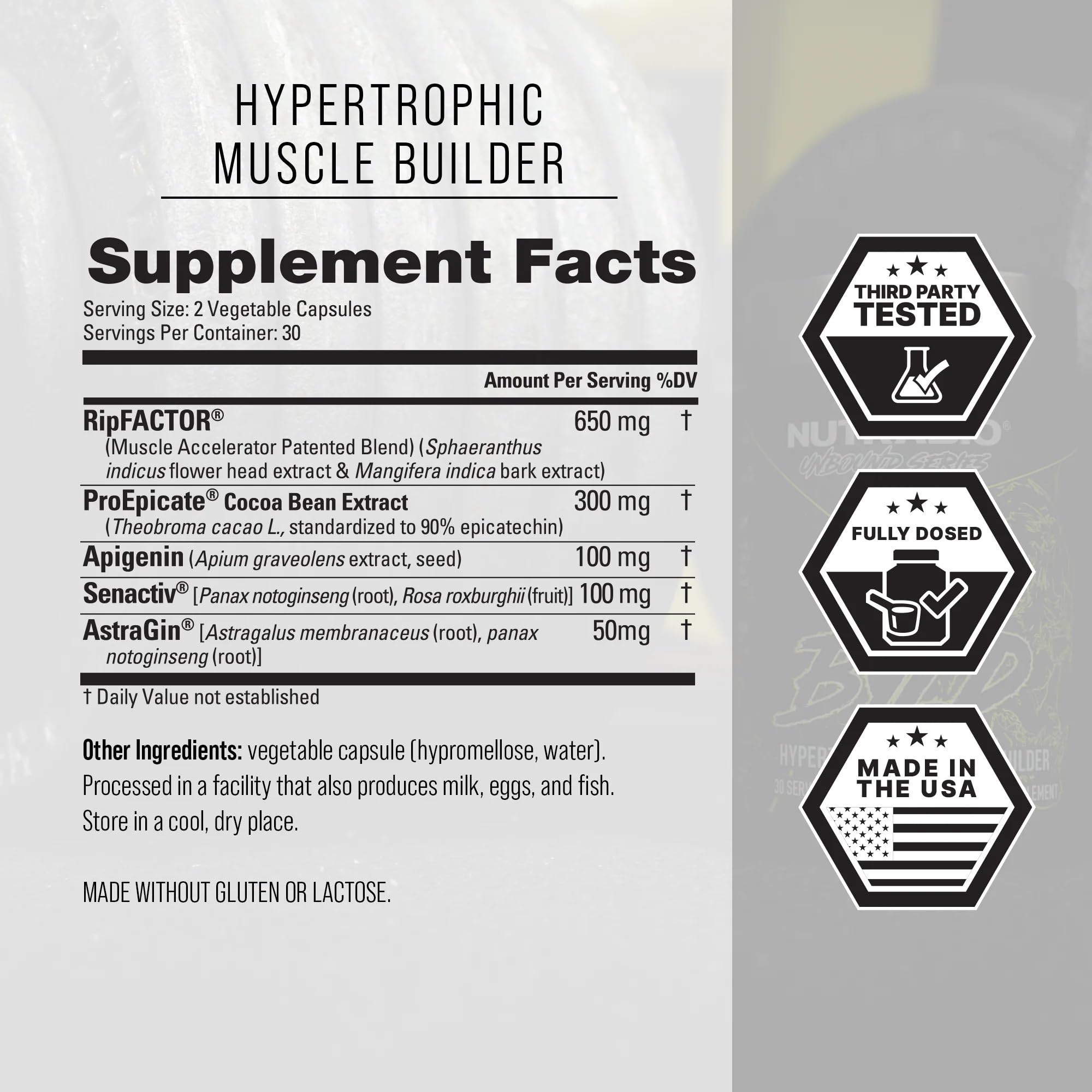 NutraBio Unbound BYLD – etiquette-label, marque claire et informations essentielles.