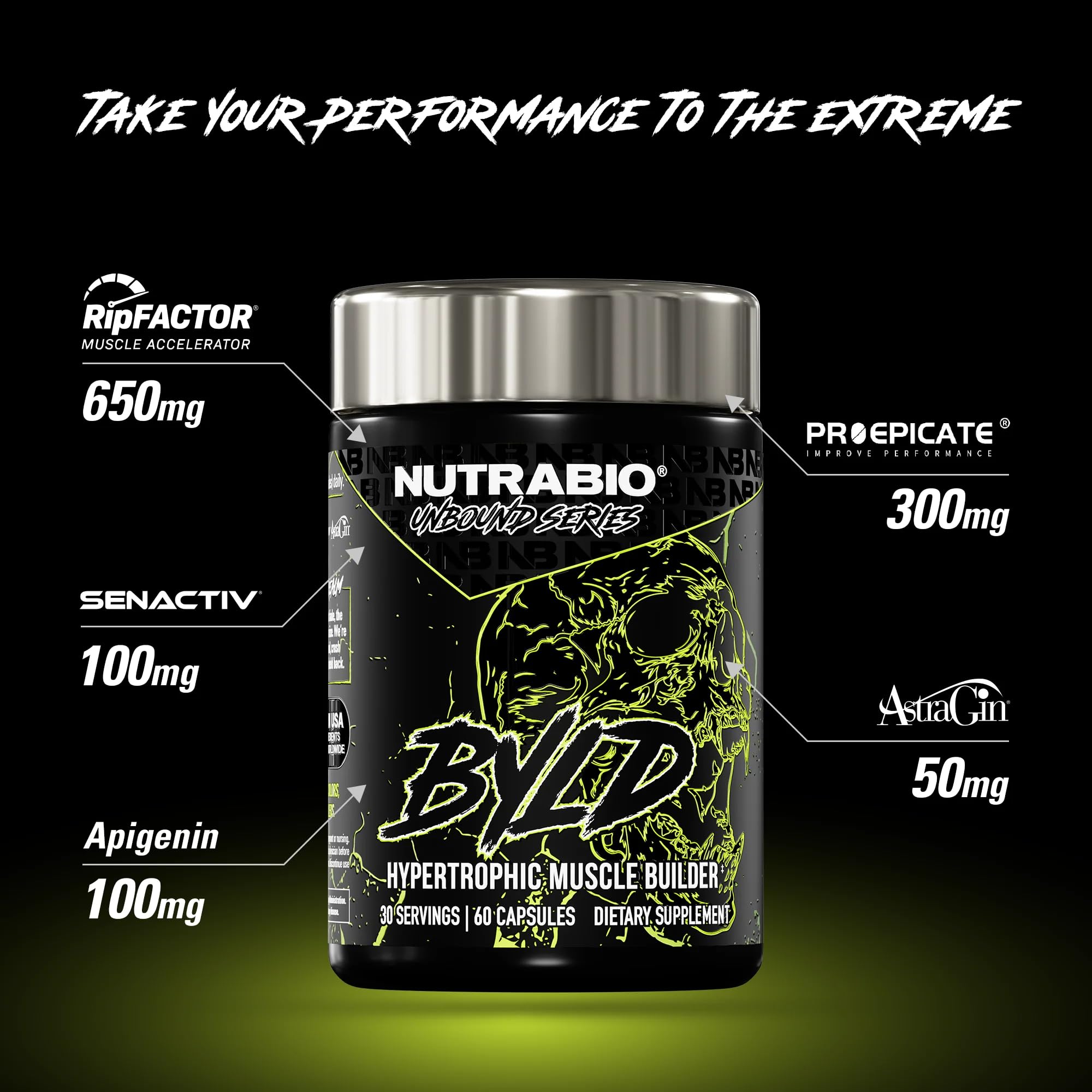 NutraBio Unbound BYLD – hero-salle-de-sport, mise en valeur pour l’entraînement.
