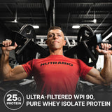 NutraBio Whey Isolate Cookies Creme - mélange facile avec eau ou lait.