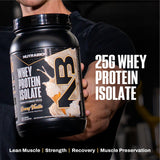 Poudre NutraBio whey isolate vanille, se mélange rapidement.