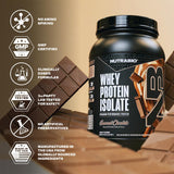 NutraBio Whey Isolate: doseur-poudre, mesure précise pour des portions adaptées