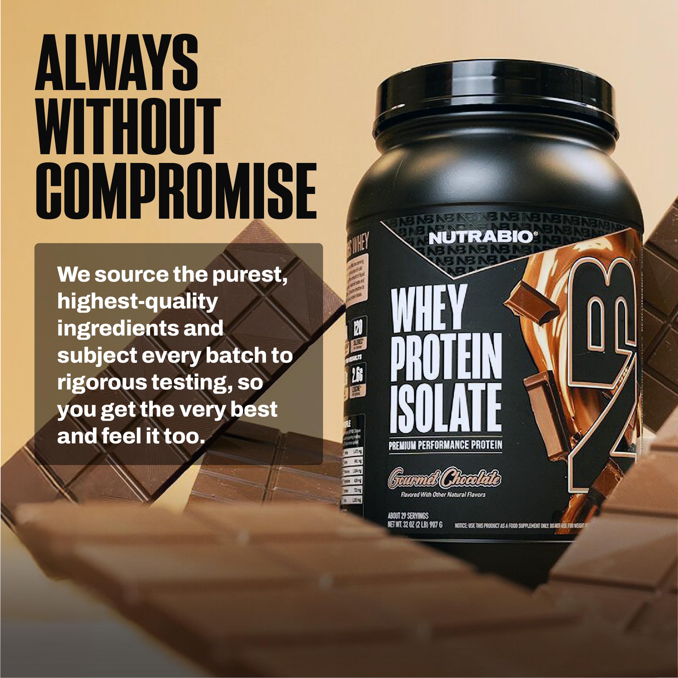 NutraBio Whey Isolate: préparation-boisson rapide, récupération après entraînement
