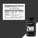NutraBio ZMA — étiquette claire montrant la composition premium et traçabilité.