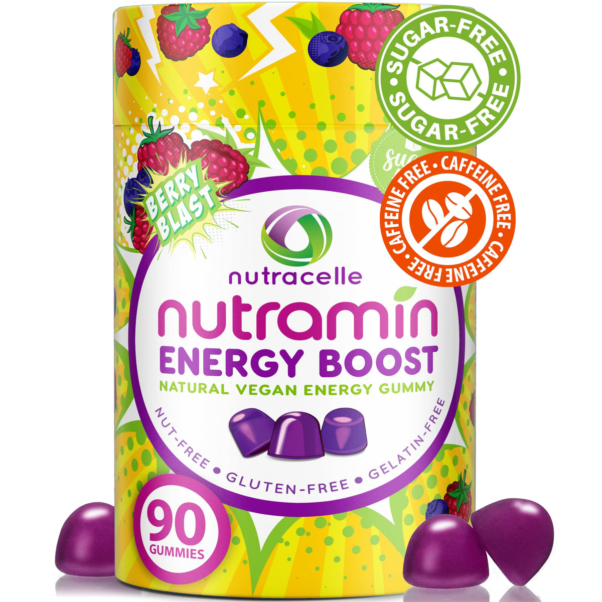 Nutramin énergie dans la bouteille Nutracelle, énergie naturelle sans caféine.