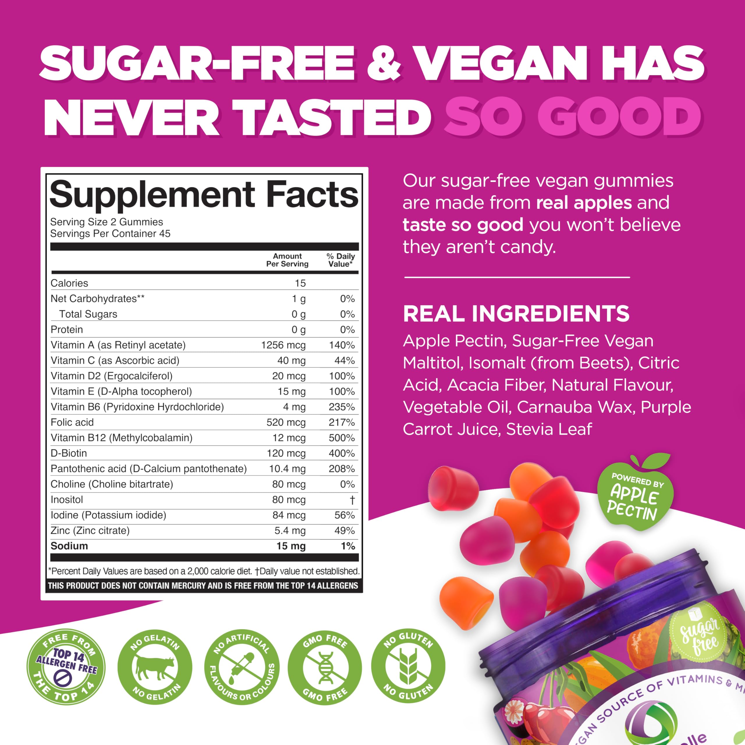 Texture douce des Gummies Nutramin pour une prise agréable.