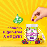Étiquette sans sucre et sans caféine, Nutramin énergie prête à consommer.