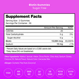 NutraChamps Biotine Gummies framboise flacon goût agréable et ongles forts
