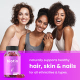 NutraChamps Biotine Gummies framboise flacon testé en laboratoire sans additifs artificiels