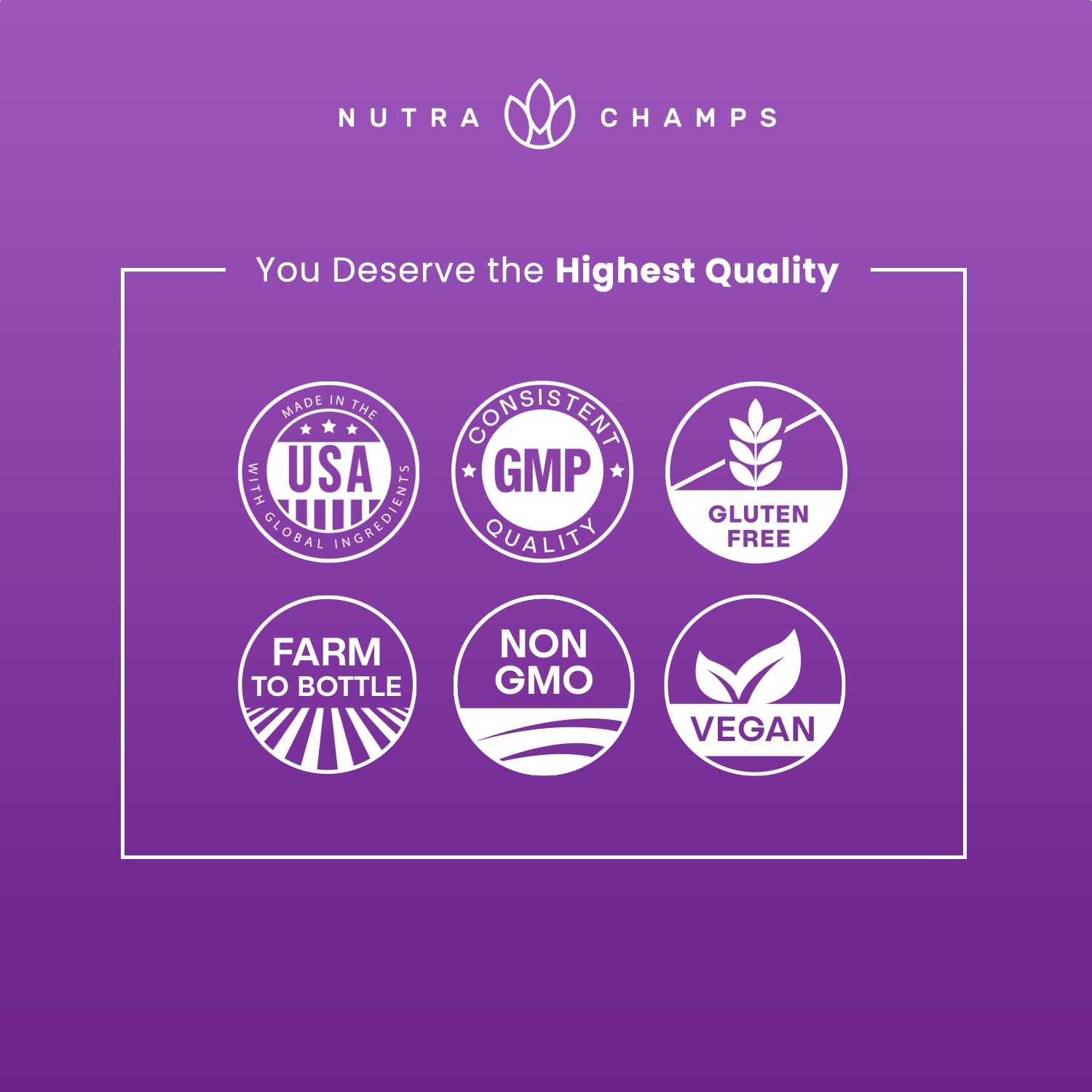 NutraChamps boîte 60 capsules, format pratique pour un usage quotidien.