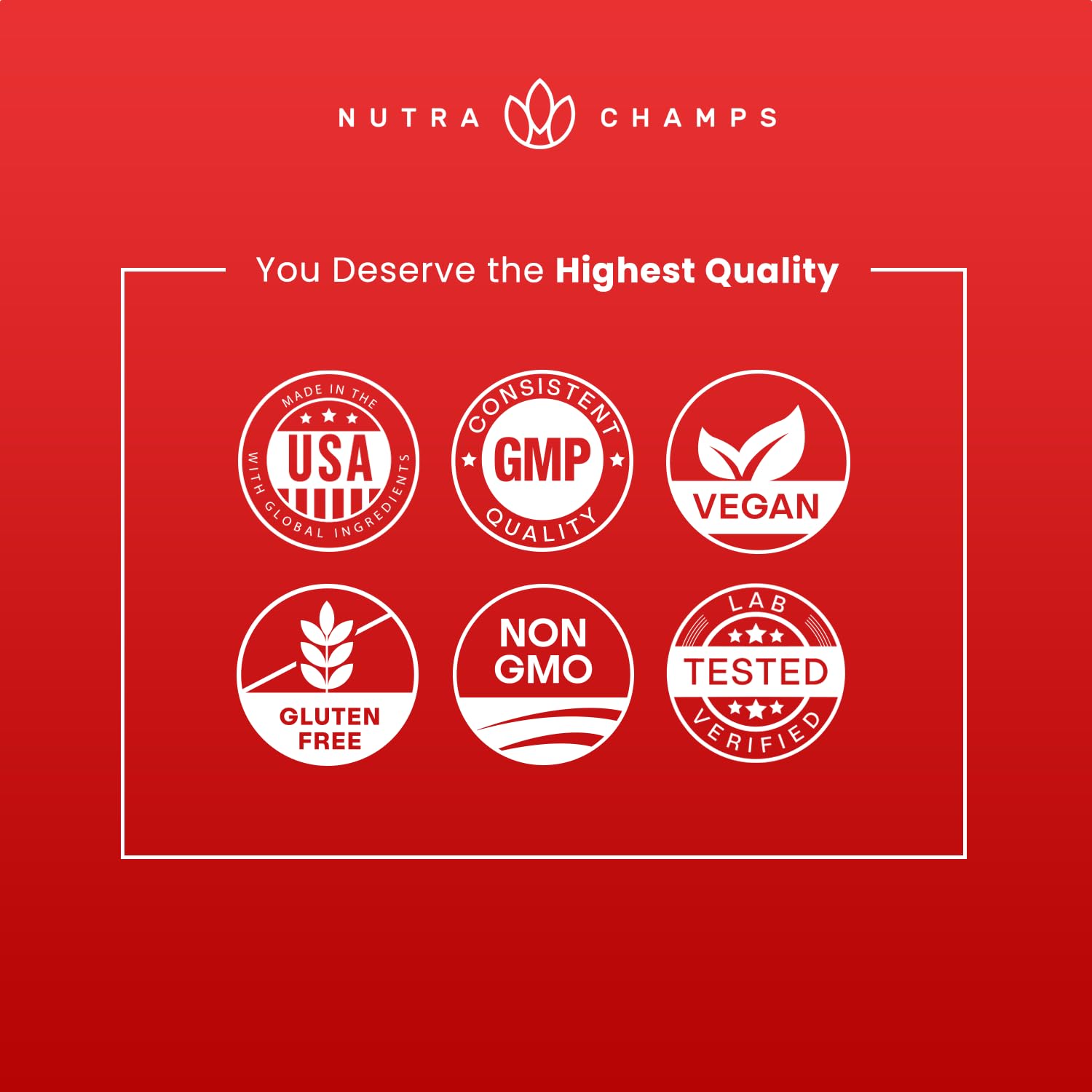 NutraChamps certification laboratoire – fabrication américaine, ingrédients premium.
